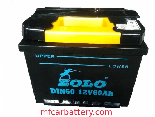 La batterie des véhicules à moteur/voiture, DIN60 60 OH 12v sèchent la batterie chargée pour l'Europe Skoda, Opel